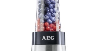 Mini Standmixer - AEG PerfectMix SB Mini Mixer mit Power-Motor, Edelstahlmesser, bruchfeste BPA-freie Tritan-Trinkflasche, Standmixer und Smoothie Mixer